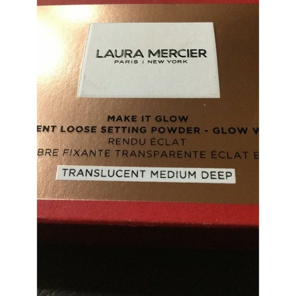 LAURA MERCIER-Make it Glow Setting Powder (Medium-Deep/Full Size)+Brush Set-NIB - Picture 6 of 6